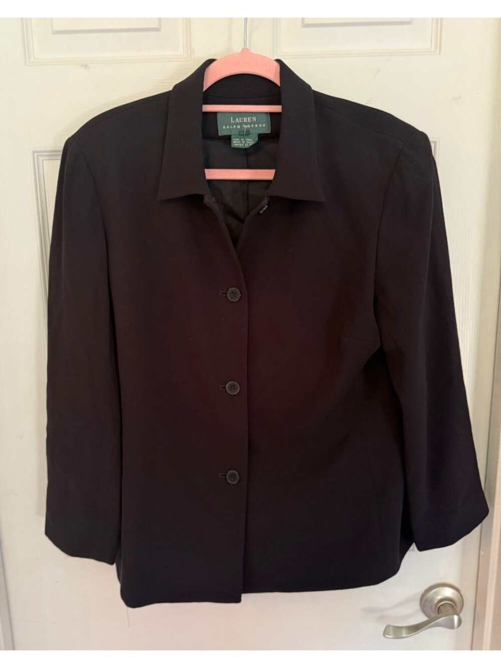 Lauren Ralph Lauren Black 4 Button Women's Career Wear Blazer Size 14